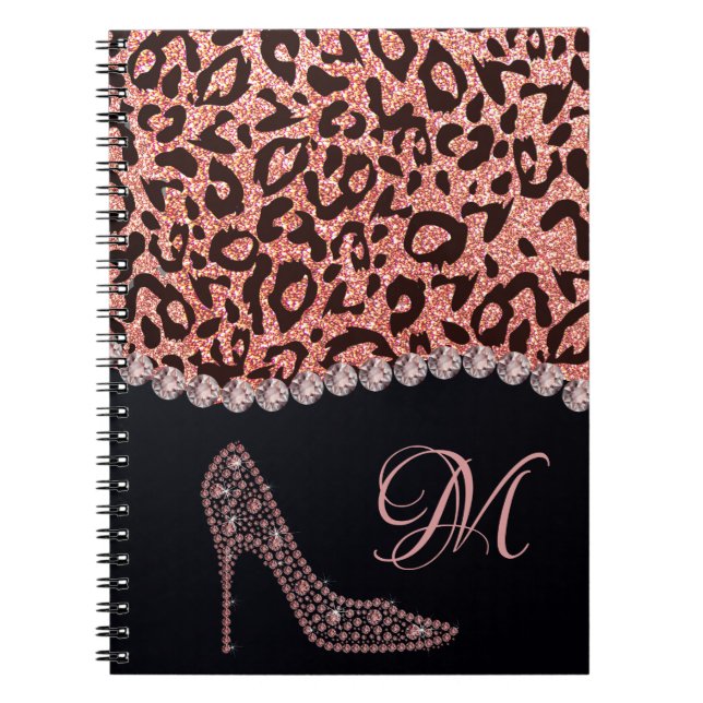 Carnet Bling Sparkle Diamond Parties scintillant Leopard  (Devant)