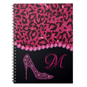 Carnet Bling Sparkle Diamond Parties scintillant léopard 