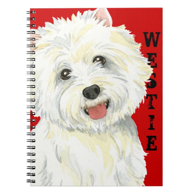 Carnet Bloc de couleur Westie (Devant)