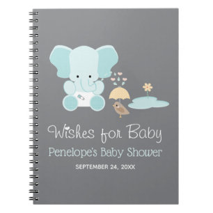 Carnet Bloc-notes Blue Elephant Baby shower