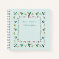 Bloc-notes de bordure de colibri personnalisé