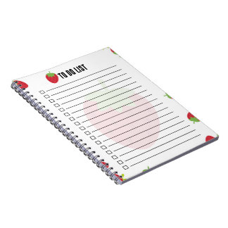 Carnet Bloc-notes de liste de tâches Mignonne Fraise