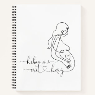 Carnet Bloc-notes de sage-femme avec coeur