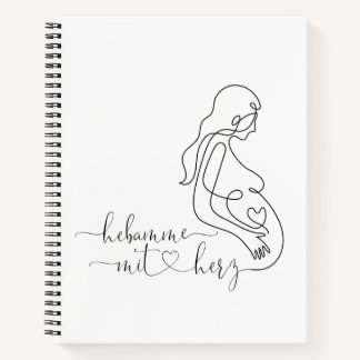 Carnet Bloc-notes de sage-femme avec coeur