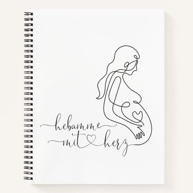 Carnet Bloc-notes de sage-femme avec coeur (Devant)