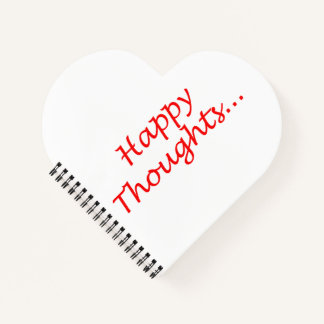 Carnet Bloc-notes en forme de coeur "Happy Thoughts"