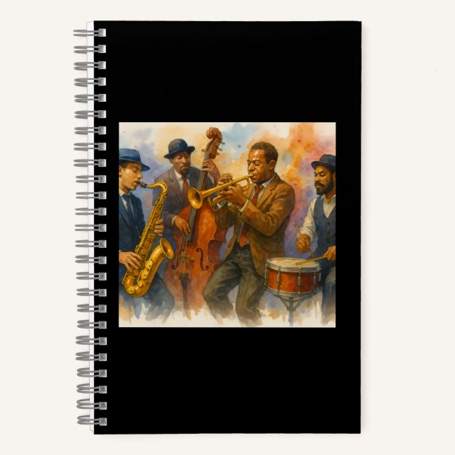 Carnet Bloc-notes en spirale de jazz (Recto)