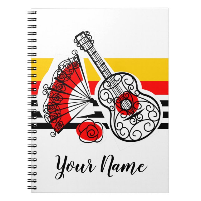 Carnet Bloc-notes espagnol Souvenirs Classic Stripe Name (Devant)