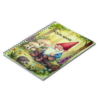 Carnet Bloc-notes gnome personnalisé cottagecore