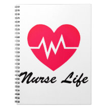 Bloc-notes Nurse Life Rouge EKG Cœur