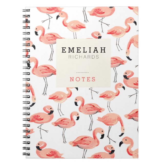 Carnet Bloc-notes personnalisé Flamant rose Party (Devant)