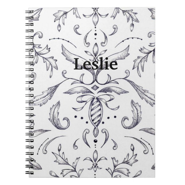 Carnet Bloc-notes personnalisé noir et blanc (Devant)