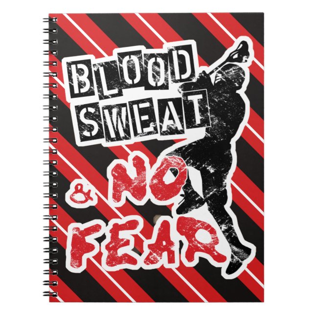 Carnet Bloc-notes pour la crosse de sang, de sueur et san (Devant)
