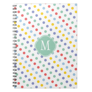 Carnet Bloc-notes pour monogramme arc-en-ciel de printemp