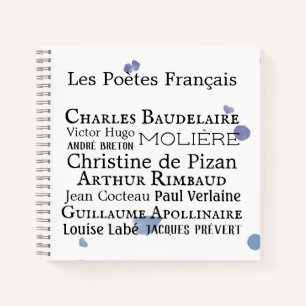 Carnet Bloc-notes pour poètes français