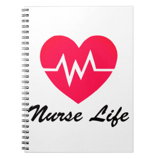 Carnet Bloc - notes rouge de coeur de la vie ECG