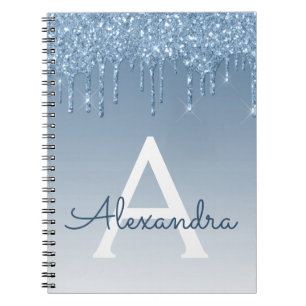 Carnet Bloc-Parties scintillant bleu - Portable Monogramm