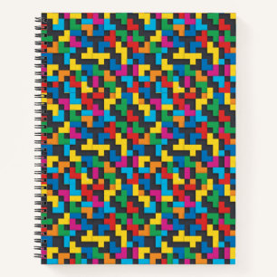 Carnet Blocs Rétro Tetris Motif Sans Couture