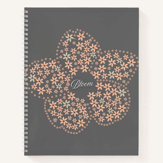 Carnet Bloom Floral Design – Dark Elegant Design (Devant)