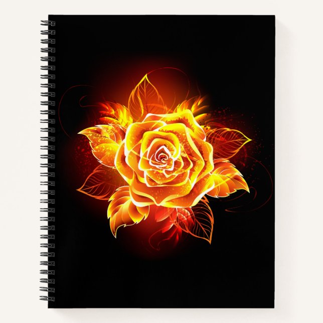 Carnet Blooming Fire Rose (Devant)