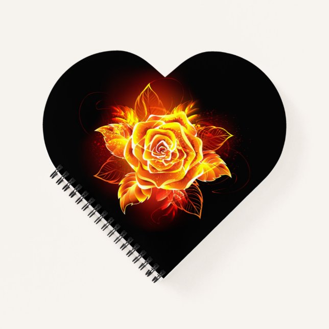 Carnet Blooming Fire Rose (Devant)