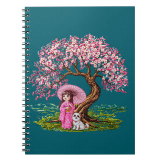 Carnet Blossom Dreams : Kimono Girl & Puppy