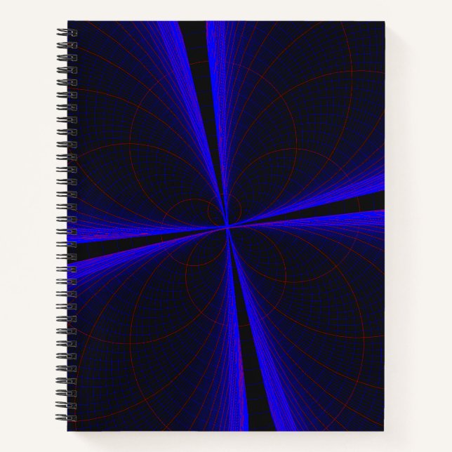 Carnet Blue Accent Clover Leaf Geometric Spiral Notebook (Devant)