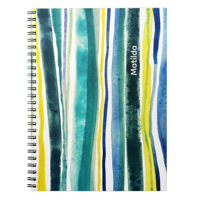 Carnet Blue and green stripes (Devant)