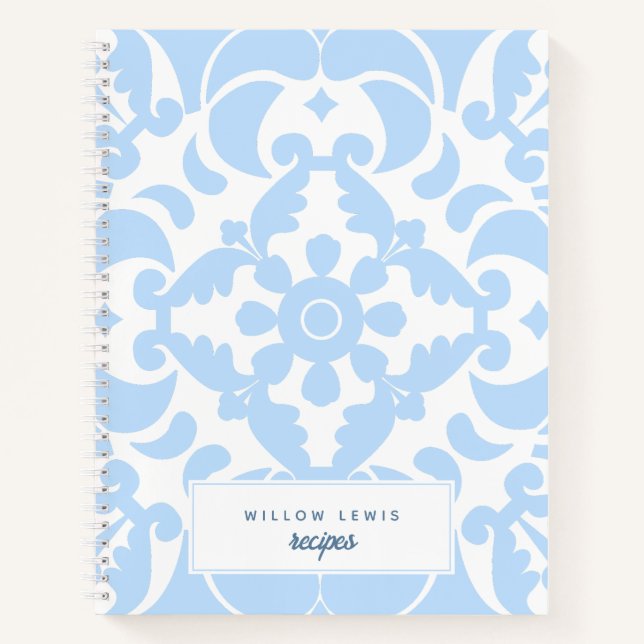 Carnet Blue Azulejos Portugal Méditerranée Recette (Devant)