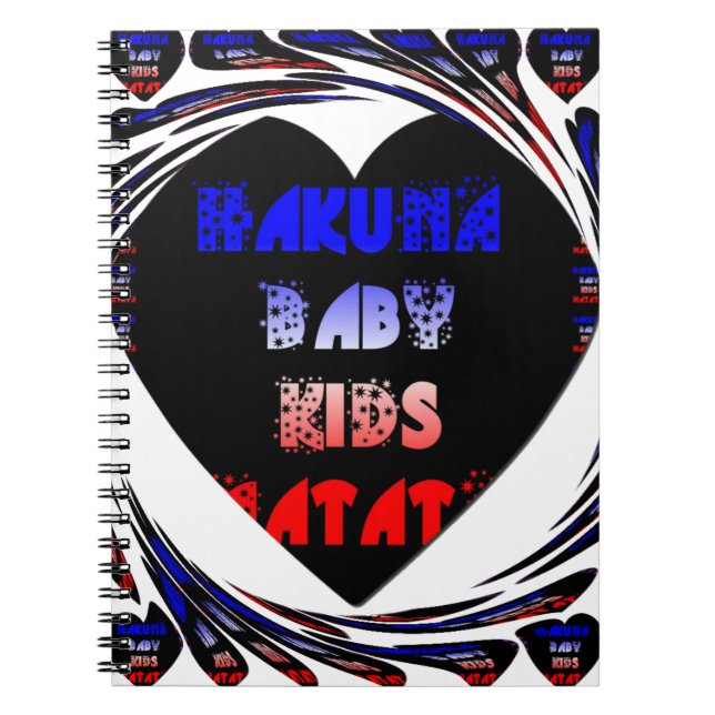 Carnet Blue Black Hakuna Matata Baby Kids Design.png (Devant)