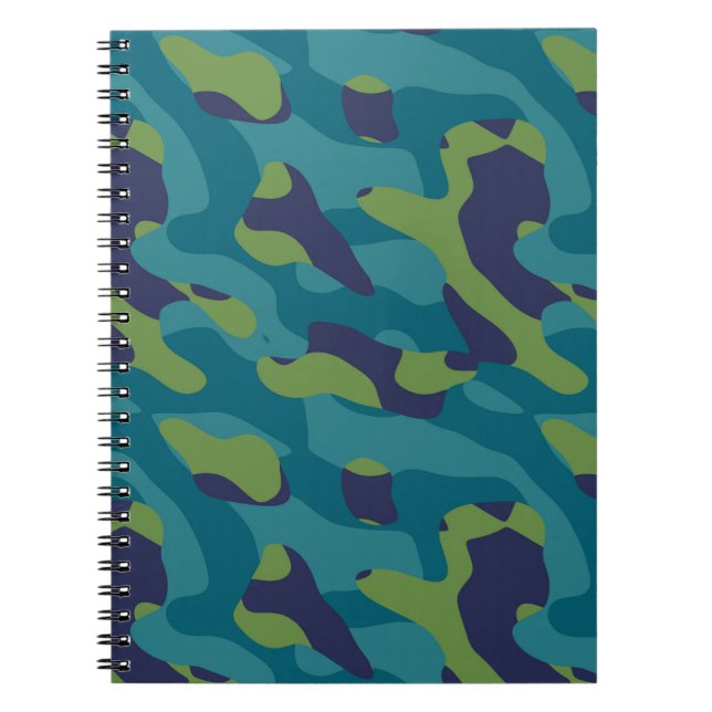 Carnet Blue Green and Teal Camo Abstract (Devant)