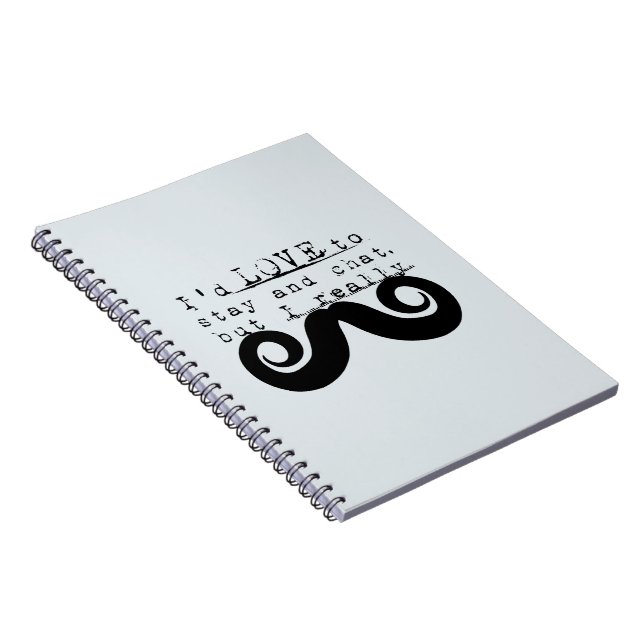 Carnet Blue Grey Black Funny Humor I Mustache (Côté Droit)