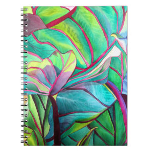 Carnet Blue Hawaii Tropical leaf folios art