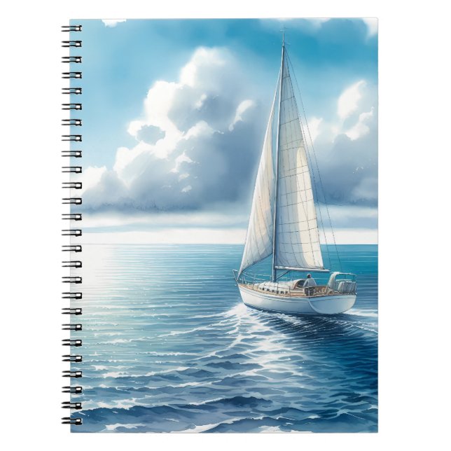 Carnet Blue Horizon Solitary Sailboat (Devant)