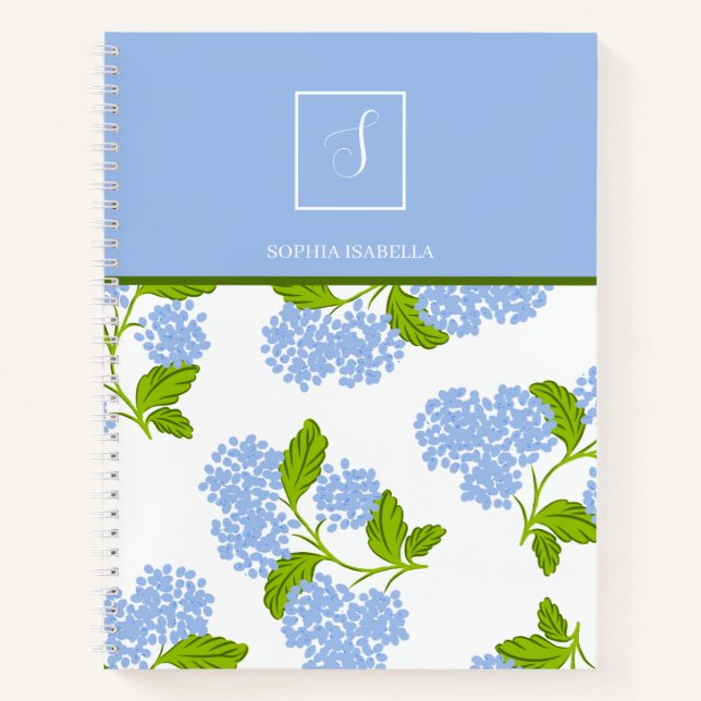 Carnet Blue Hydrangea (Devant)