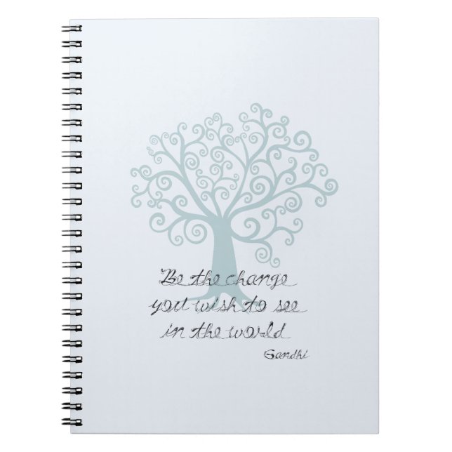 Carnet Blue Inspirational Be the Change Tree (Devant)