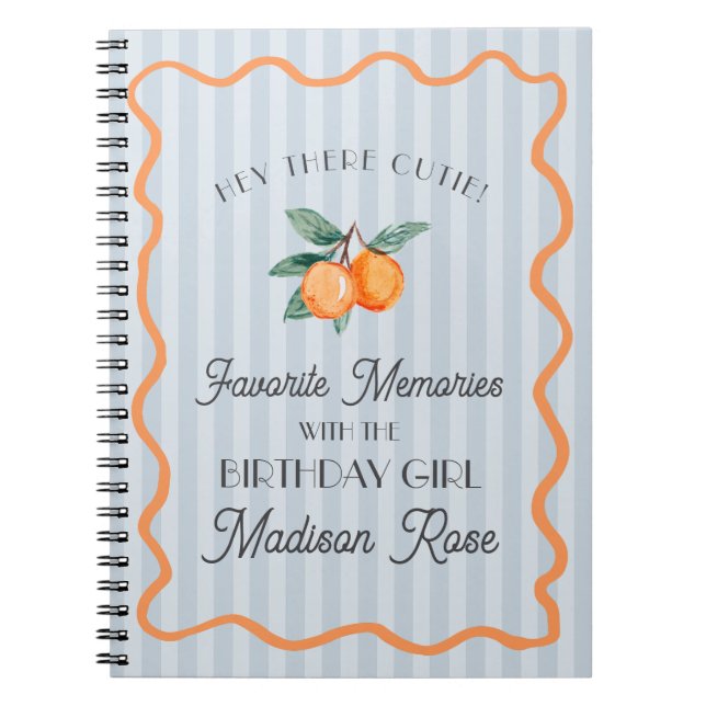 Carnet Blue Little Cutie Souvenirs favoris Anniversaire (Devant)