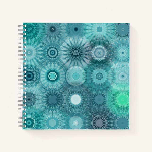 Carnet Blue Mandalas Abstract Ornate Pattern (Devant)