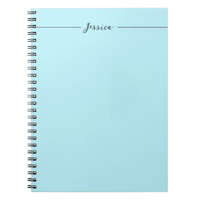 Carnet Blue Modern Elegant Plain Simple Professional Name (Devant)