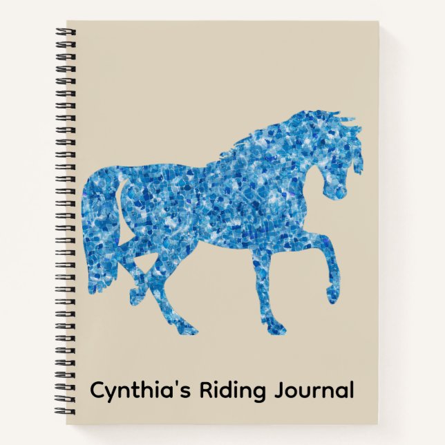 Carnet Blue Mosaic Horse (Devant)