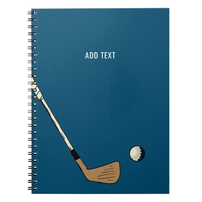 Carnet Blue Personnalisé Vintage Golf (Devant)