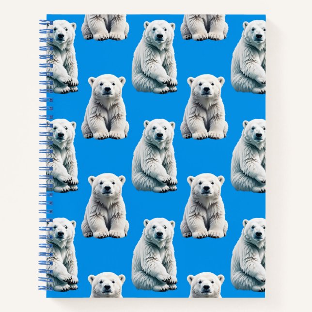 Carnet Blue Polar Bear Pattern Design  (Devant)