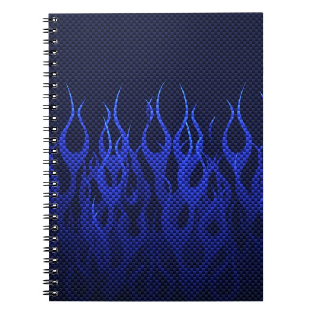 Carnet Blue Racing Flames on Carbon Fiber (Devant)
