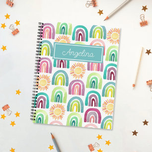 Carnet Blue Rainbows & Suns Motif Enfants Retour à l'écol