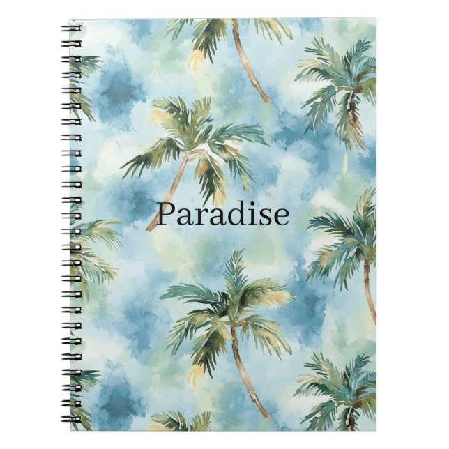 Carnet Blue Skies Tropical Island Palm Trees   (Devant)