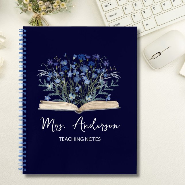 Carnet Blue Wildflowers Grow From Book Teacher Gift (In situ)