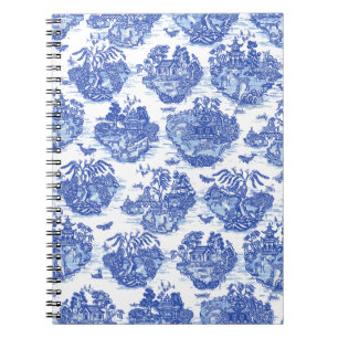Carnet Blue Willow Animal Rabbit Deer Fox Bird Toile Art