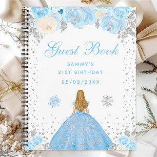 Carnet Blue Winter Blonde Hair Princess Anniversaire