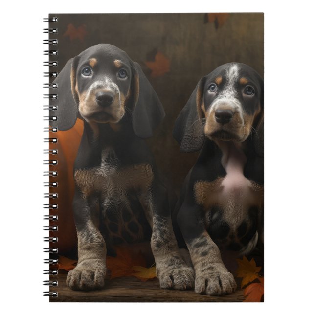 Carnet Bluetick Coonhound Chiot Automne Citrouille de pla (Devant)