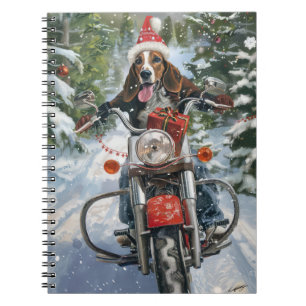 Carnet Bluetick Coonhound Dog équitation Motorcycle Noël